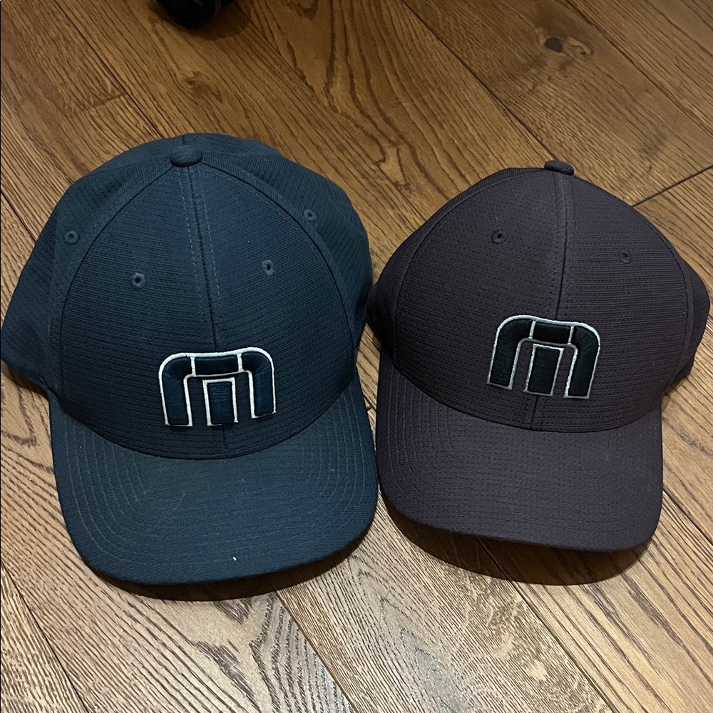 Dark Purple and Dark Blue Navy Logo Caps Travis Mathew